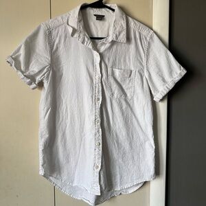 Eddie Bauer White Casual Button Down Shirt